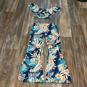 Love Kids Floral Set - Blue and Orange